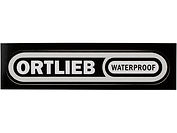 ORTLIEB logo with WATERPROOF text on a black background. Vagabundo
