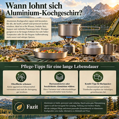 Ratgeber zu Aluminium-Camping-Geschirr und Pflege-Tipps.