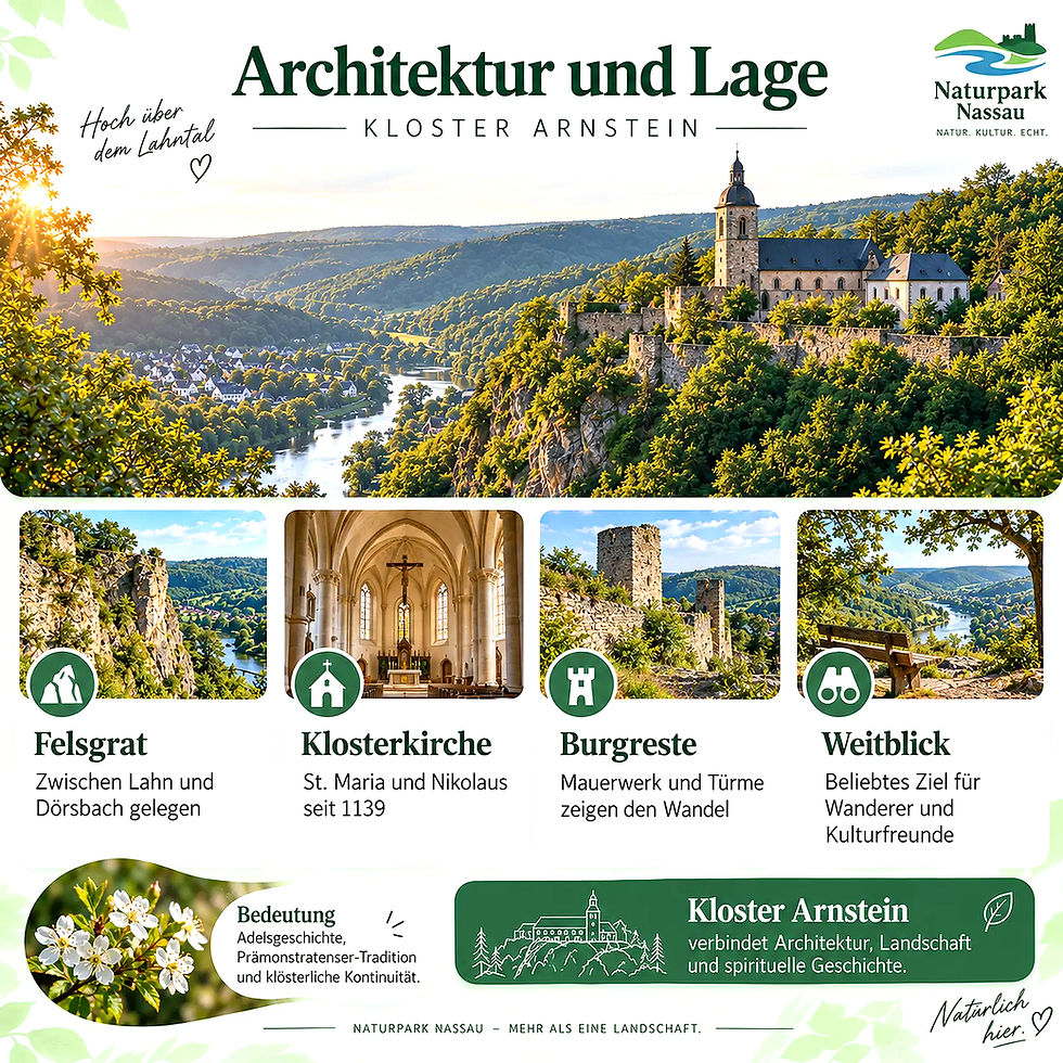 Kloster Arnstein Architektur und Lage im Naturpark Nassau