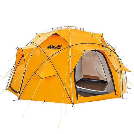 Orangefarbenes Jack Wolfskin Campingzelt robustes Expeditionszelt Das Zelt-Ihr tragbares Zuhause