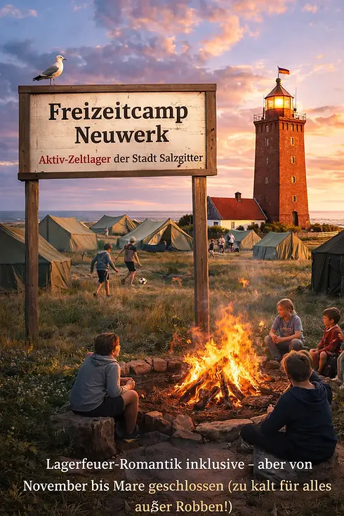Freizeitzcamp Neuwerk, Lagerfeuer Romantik inklusive, Kinder am Feuer, Küstenlandschaft.