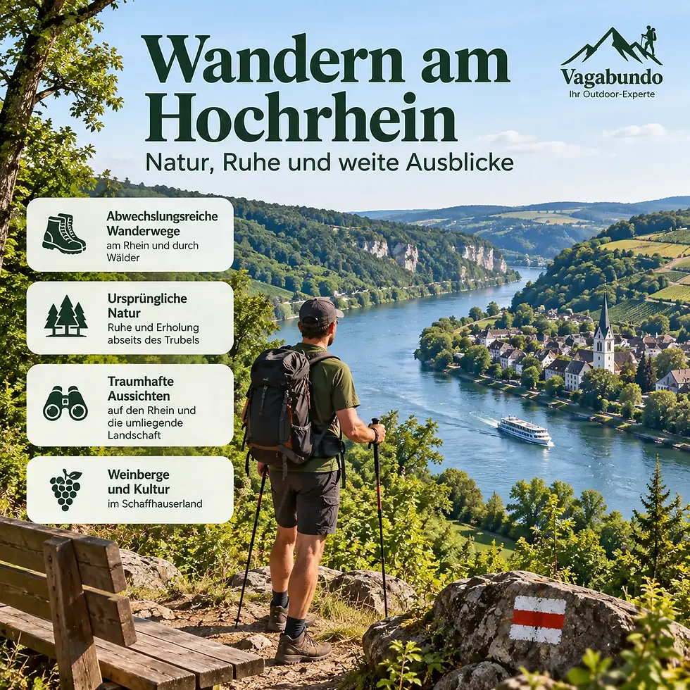 Wandern am Hochrhein nahe Rheinfall Schaffhausen