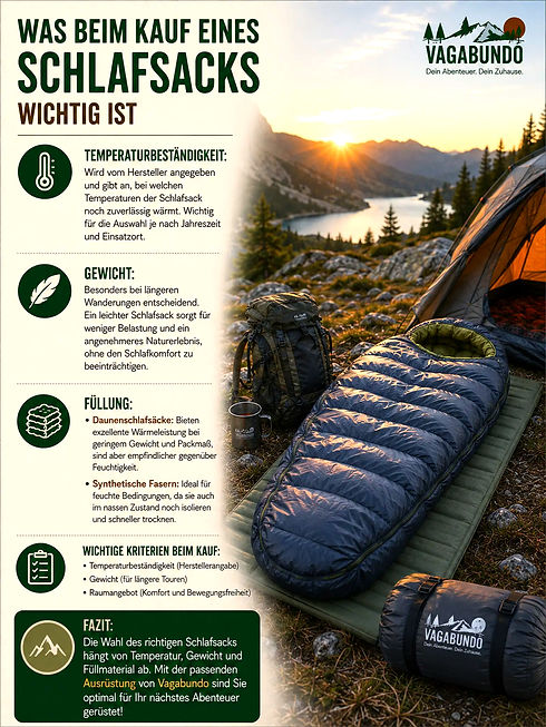 Infografik: Tipps zum Kauf eines Schlafsacks beim Camping