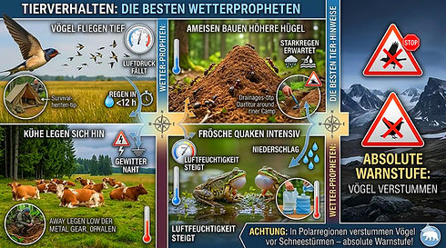 Wetterkunde: Tierverhalten als Wetterpropheten, Vögel verstummen
