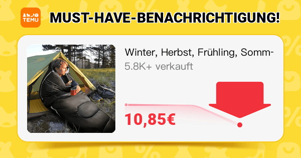 Winter, Herbst, Frühling, Sommer Rechteckiger Schlafsack für 1 Person - Reißverschluss, Polyestergewebe, 0-19 °F Einstufung für Camping, Wandern, Rucksacktouren und Outdoor-Aktivitäten, passt bis zu 182,88 cm
🎉 Gutscheinpreis [10,85€]
