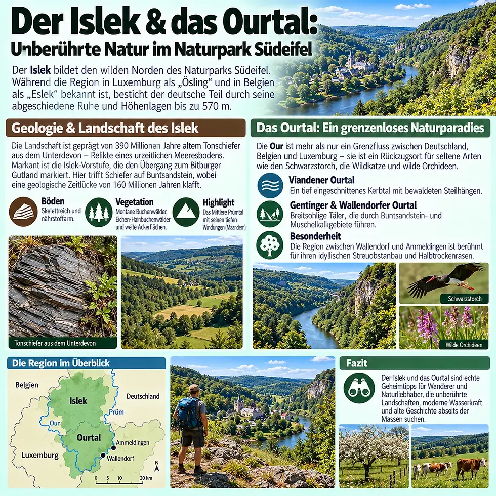 Infografik Islek und Ourtal im Naturpark Südeifel