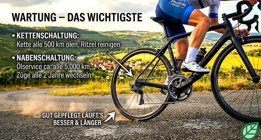 Fahrradpflege: Kettenschaltung und Nabenschaltung Wartung.