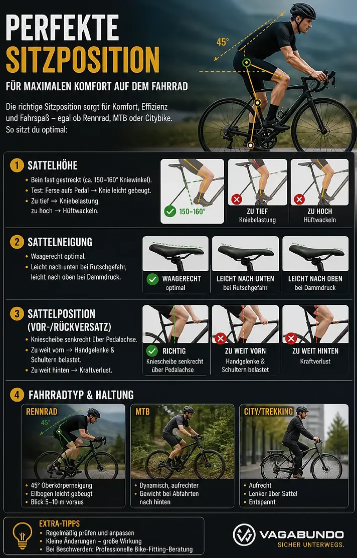 Anleitung zur perfekten Fahrrad-Sitzposition