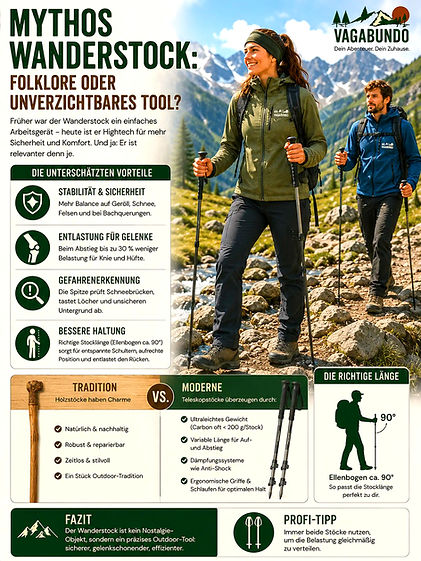 Infografik: Alles über Wanderstöcke und deren Vorteile