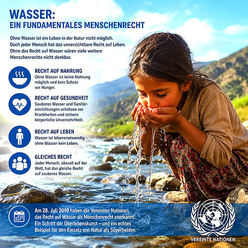 Mädchen trinkt Wasser in der Wildnis aus einem Bach.