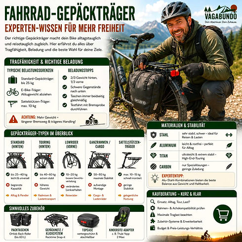 Ratgeber Fahrrad-Gepäckträger mit Helm und Fahrradbekleidung