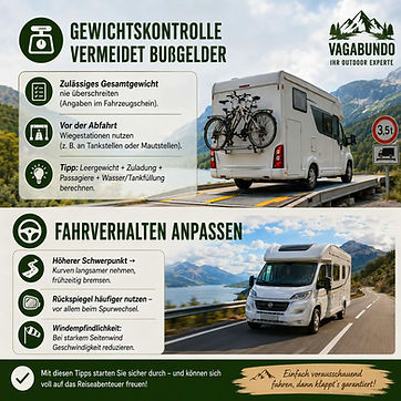 Wohnmobil Camping Tipps zur Gewichtskontrolle und Fahrverhalten