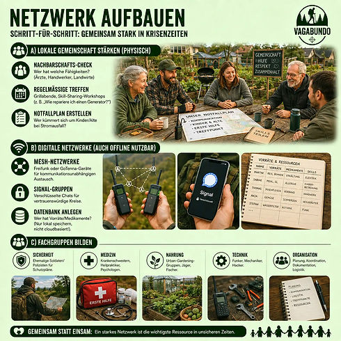 Infografik Netzwerkaufbau gegen gesellschaftliche Instabilität