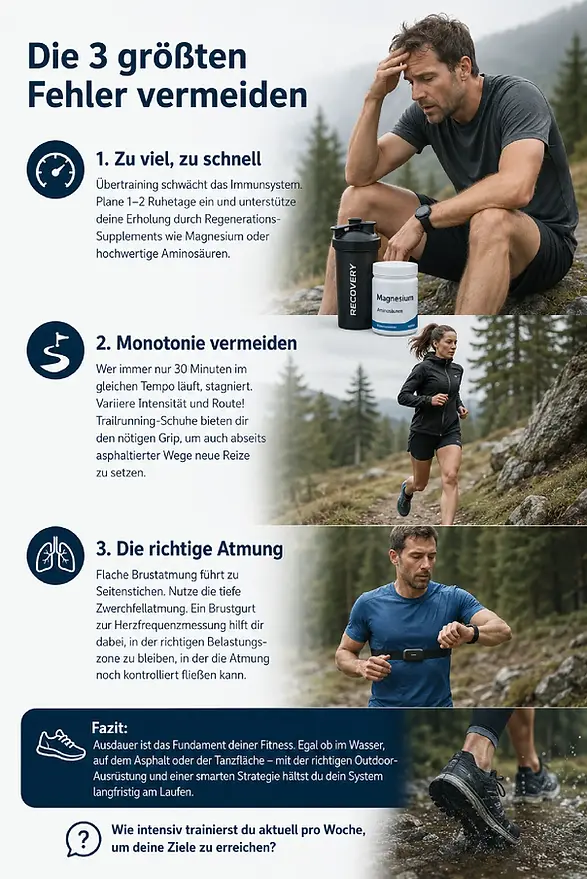Die 3 größten Fehler beim Ausdauertraining vermeiden: Läufer im Outdoor Training.