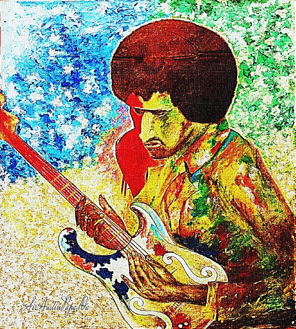 JIMI HENDRIX AND HIS GUITAR©