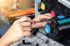 Business man or technician is checking a