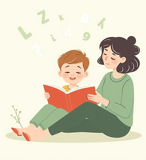 A supportive illustration of a child rea