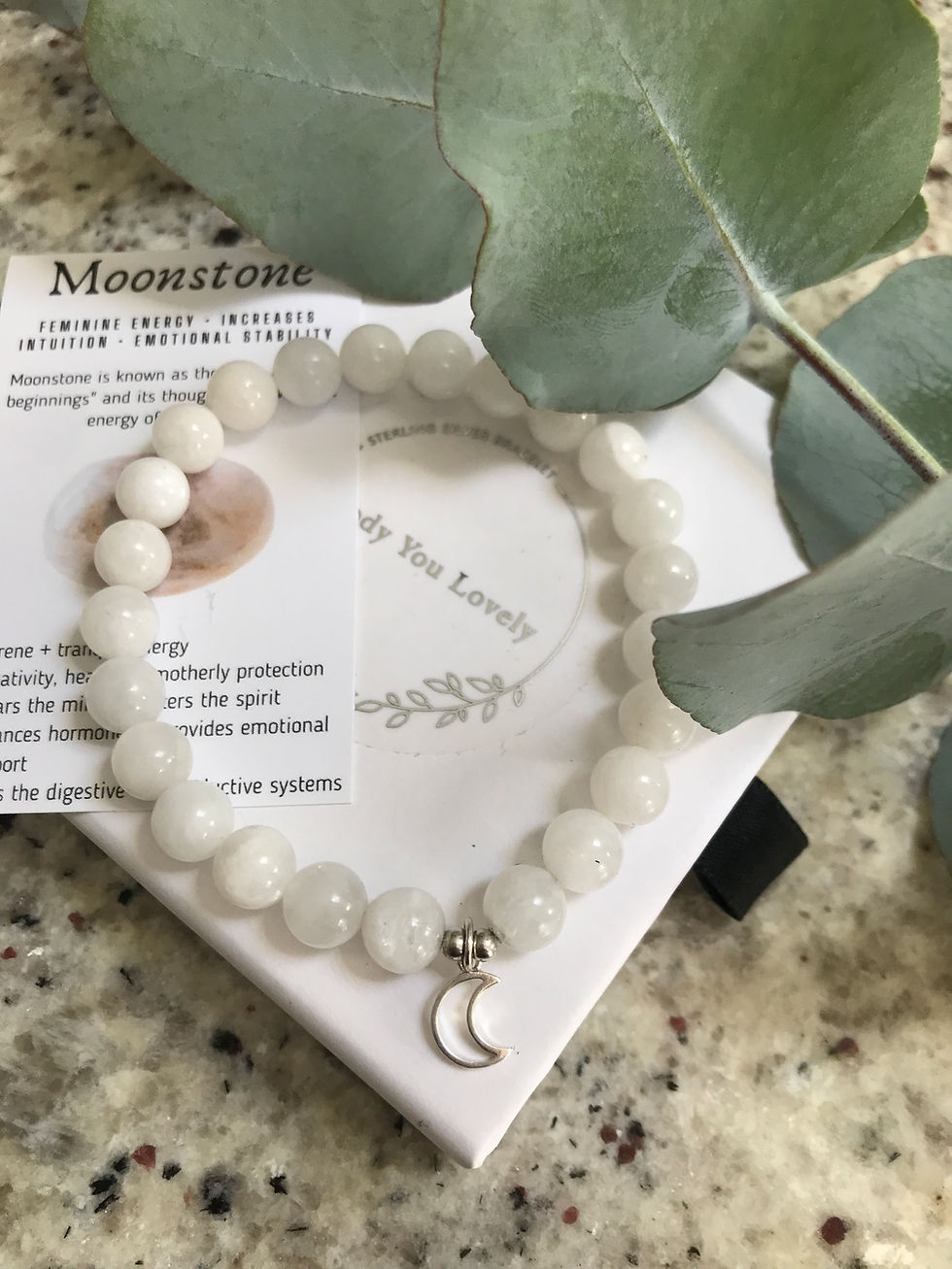 Thumbnail: Moonstone + Sterling Silver Bracelet