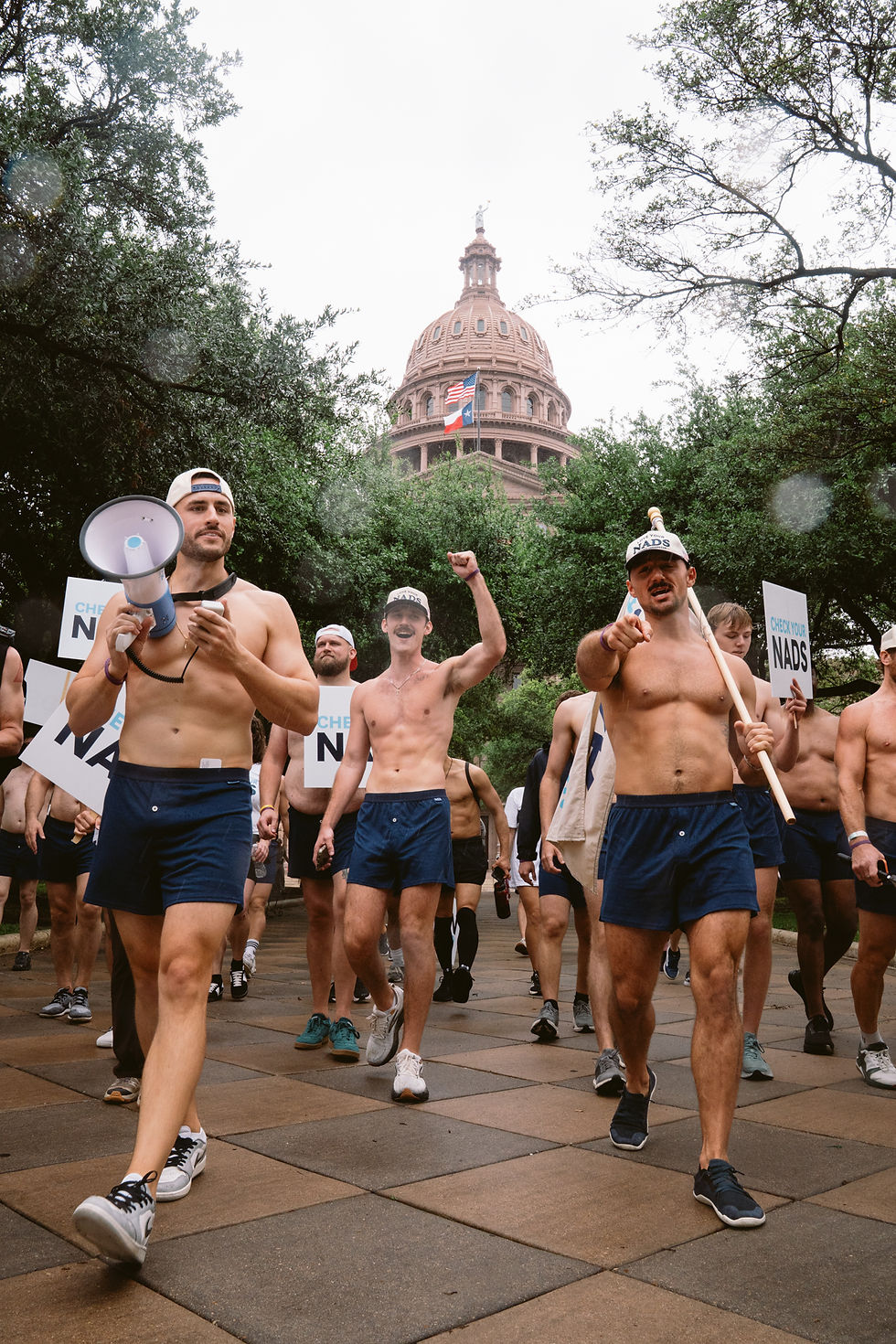 Marching with the capitol building in the background