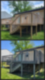 Deck Staining Before And After - Pewter Stain Color