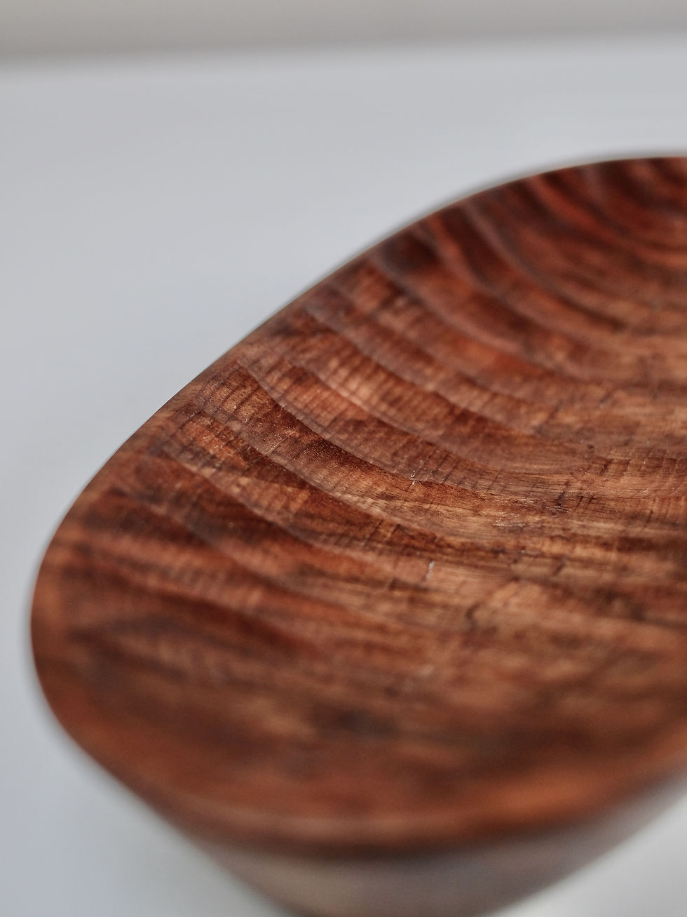 Thumbnail: 2640 - Unique hand carved walnut dish