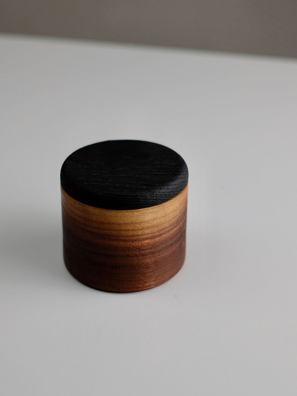 Thumbnail: 2623 - 2626 - Small walnut box with yakisugi lid