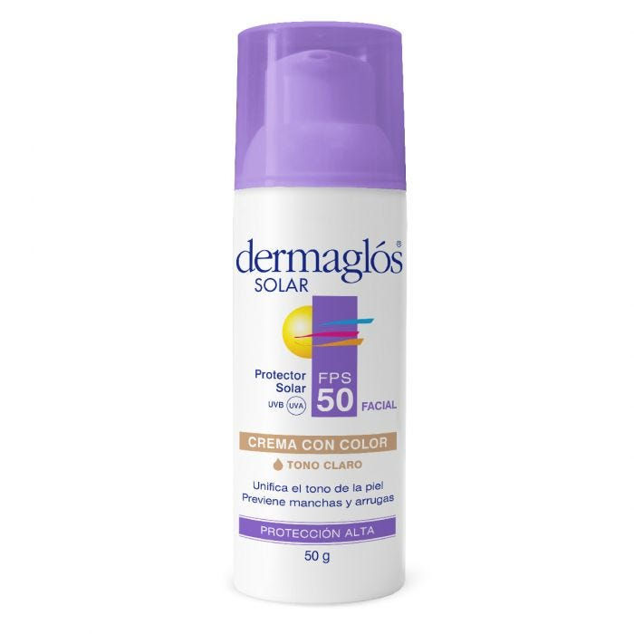 Dermaglos Protector Solar Facial FPS50 C/Color Claro x 50 grs