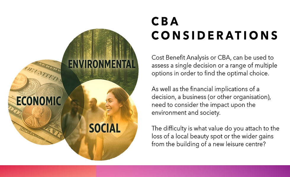 CBA Considerations: Social, Environmental, and Economic impacts