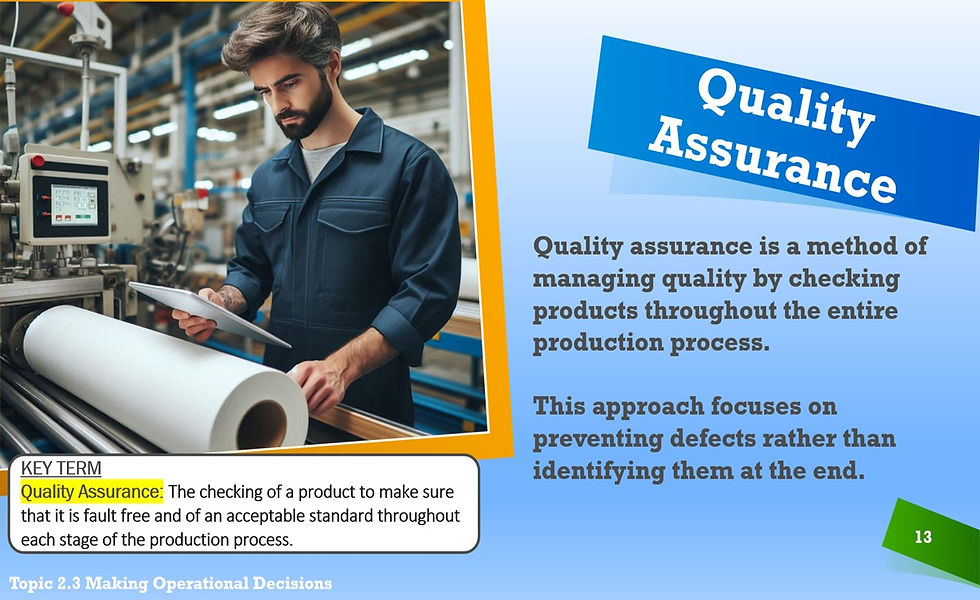 Worker checks product quality assurance