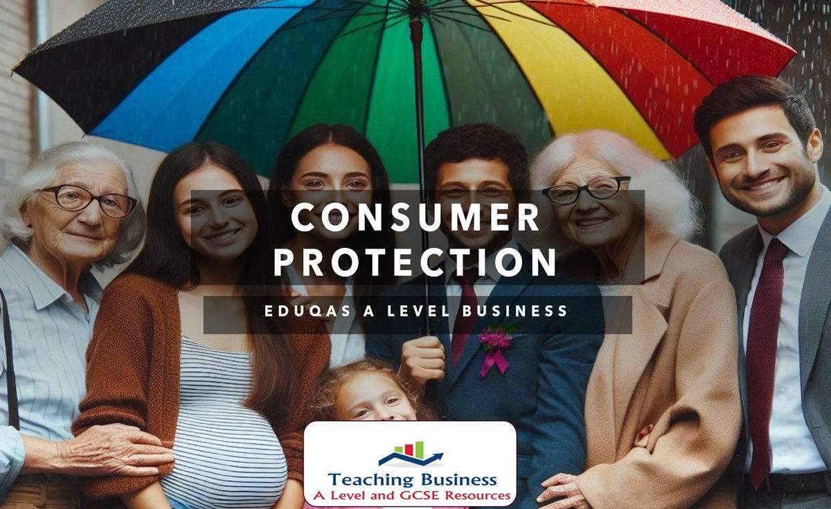 Family under umbrella: Consumer Protection, EDUGAS A Level Business