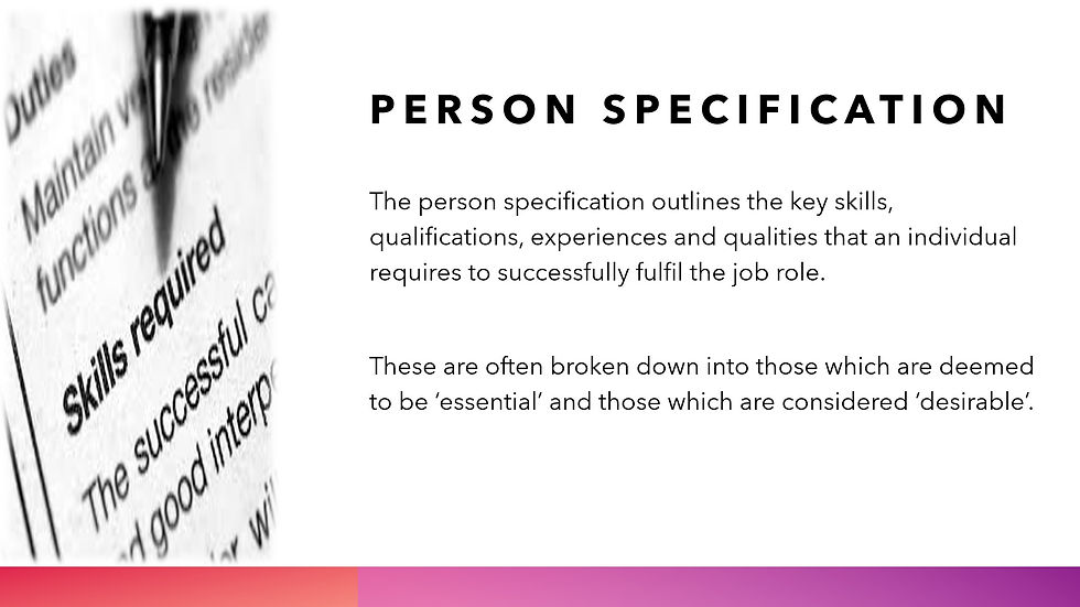 Thumbnail: Person Specification: Essential job qualifications and qualities