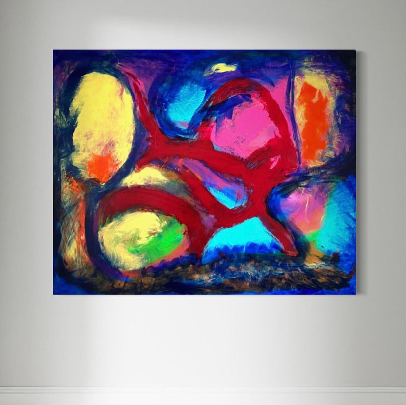 An abstract artwork by Katja Marinic in colorful tones.