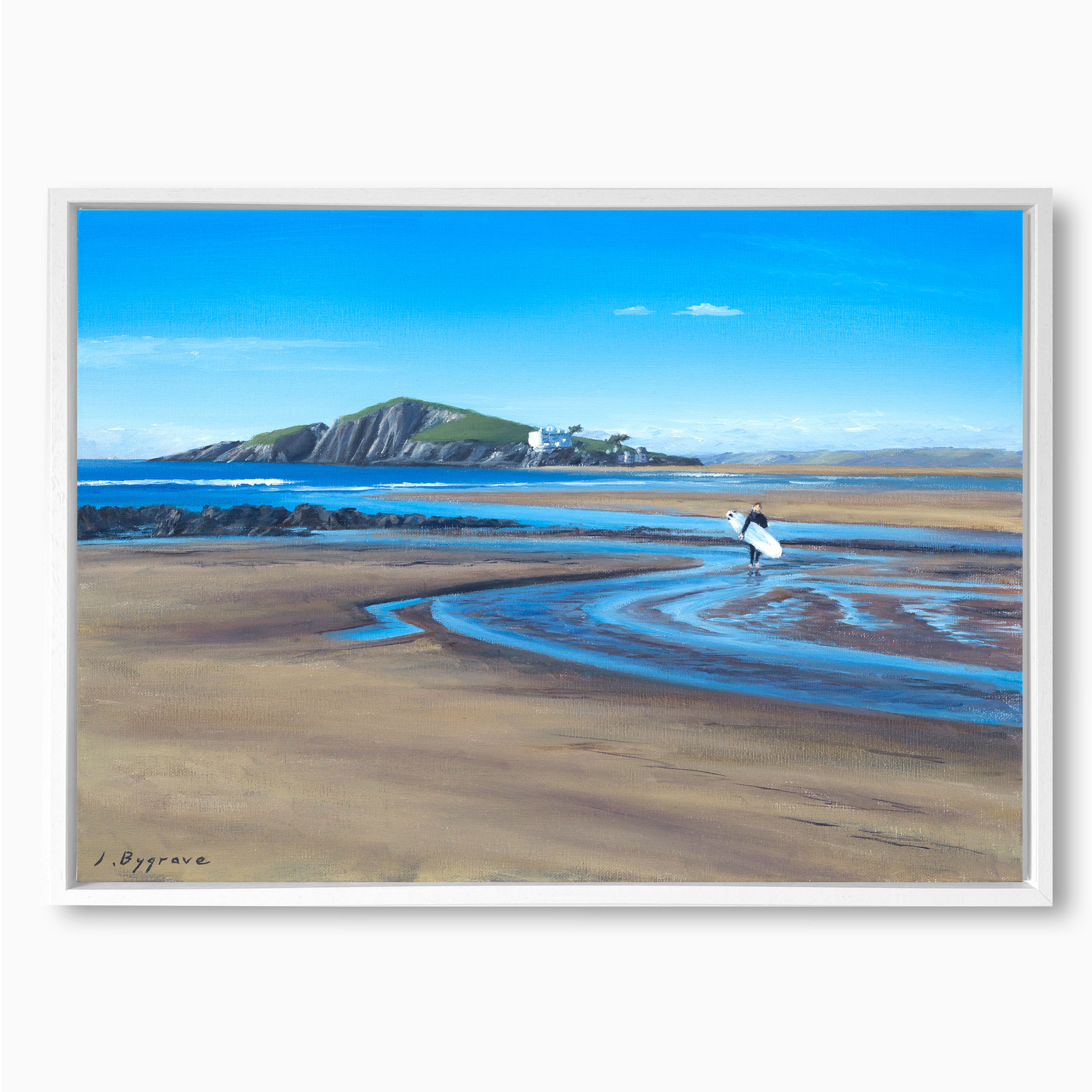 Bantham Beach Painting. Original oil painting by Josh Bygrave. Burgh Island Painting.
