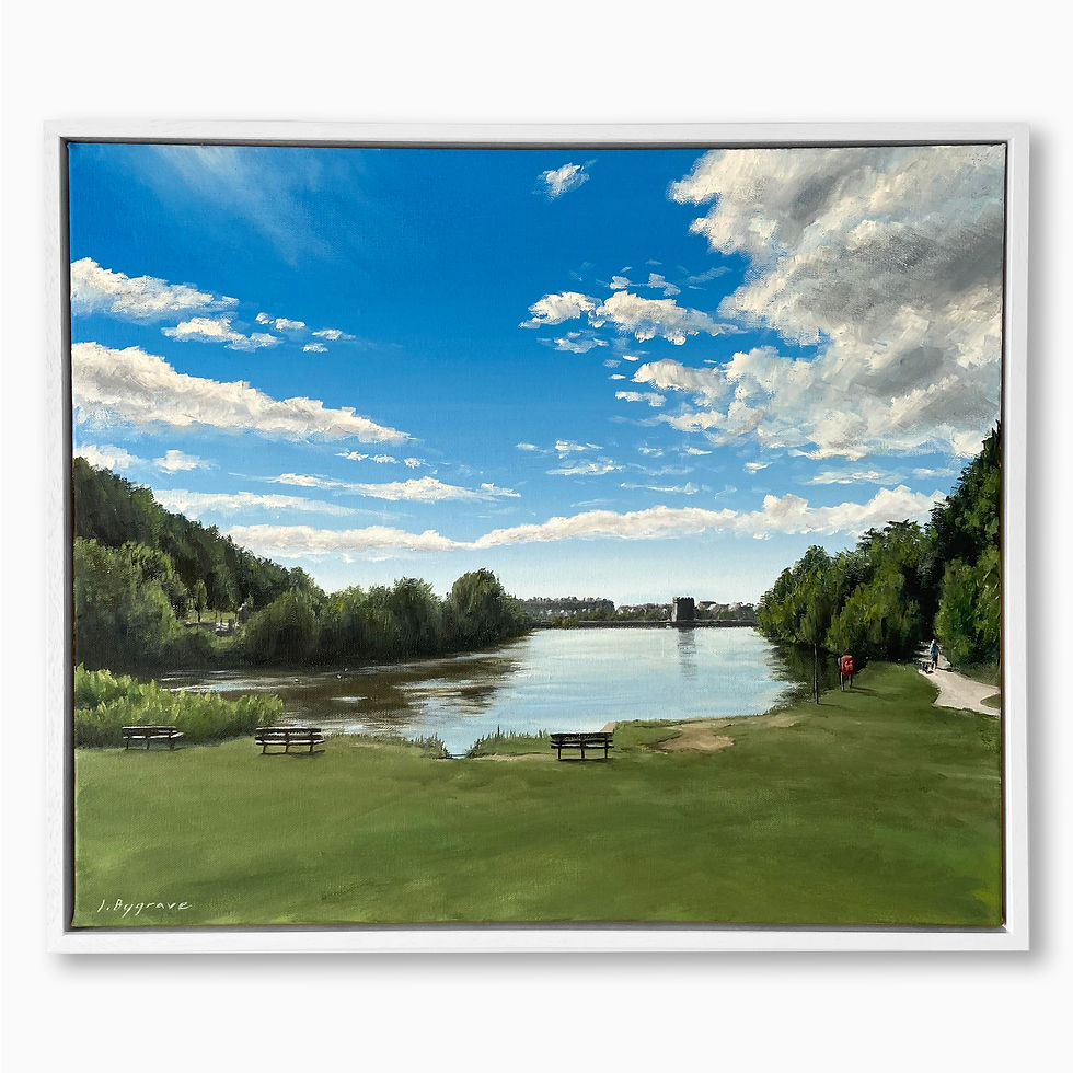 Radford Lake Painting. Original oil painting by Josh Bygrave. Plymouth, UK