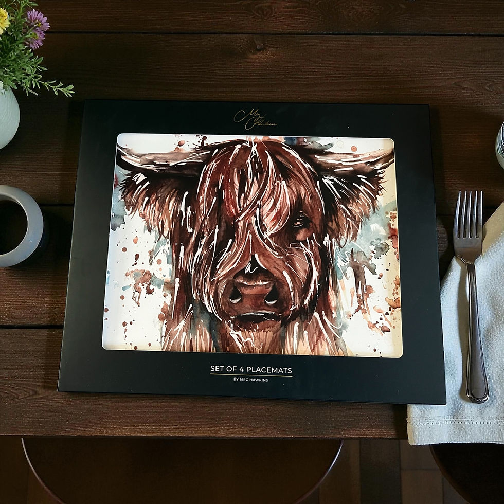 Thumbnail: The Hebrides’ Highland Cow Placemats – Set of 4