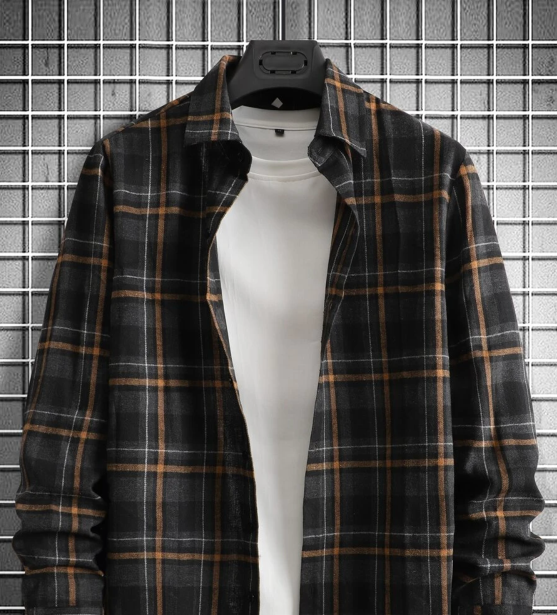 Orange/Grey Striped Flannel
