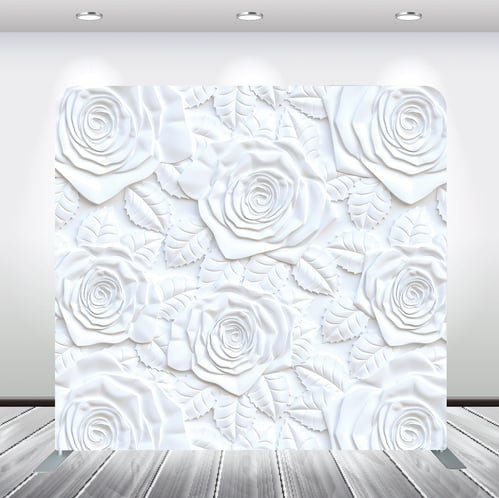 Embossed white flowers