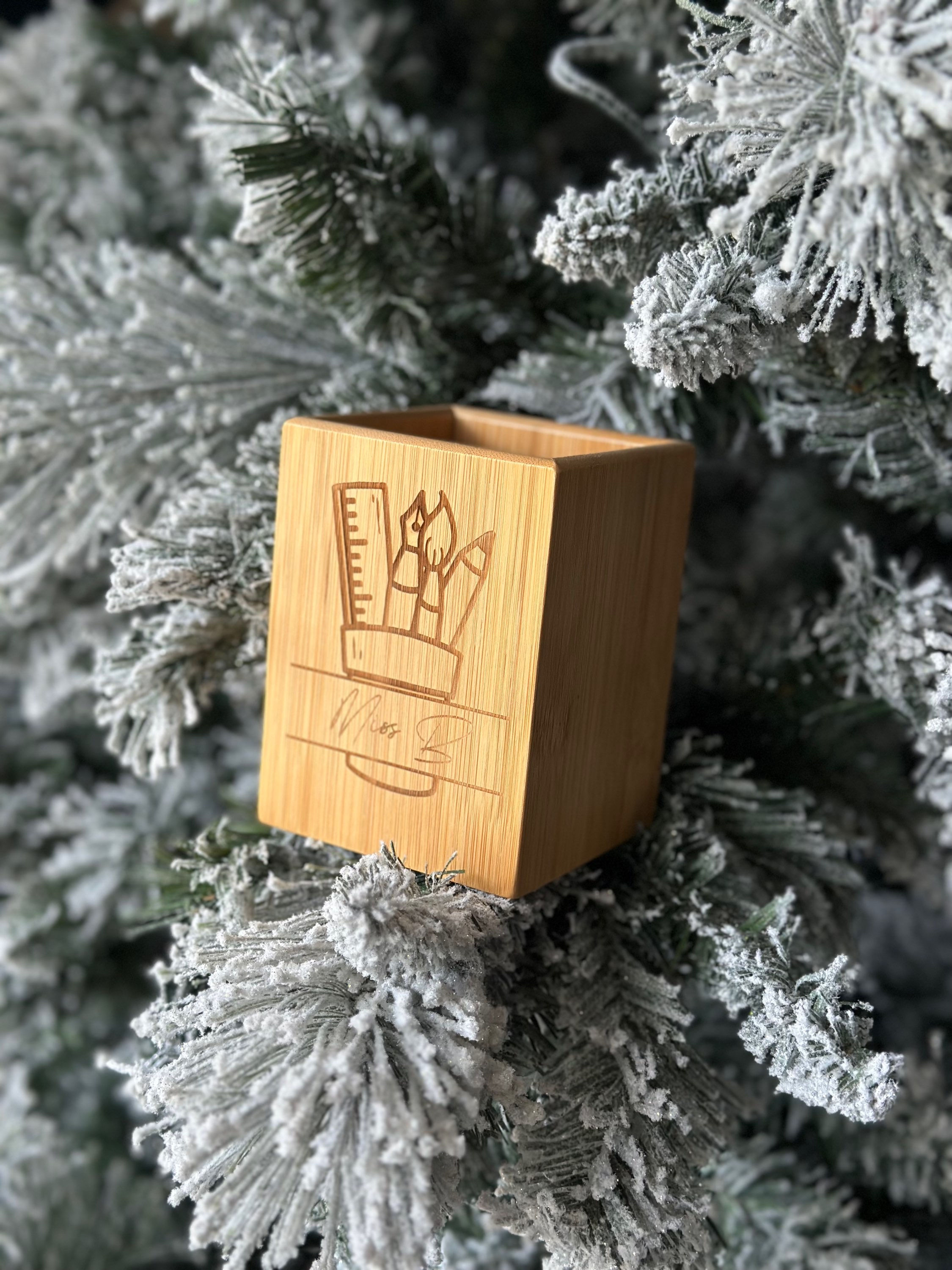 Personalised Bamboo Pen Cup 