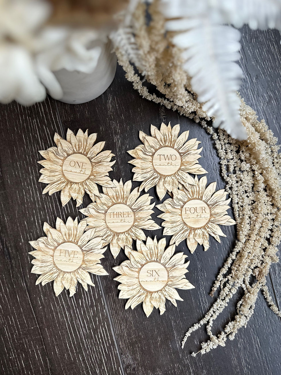 Engraved Sunflower milestone plaques 