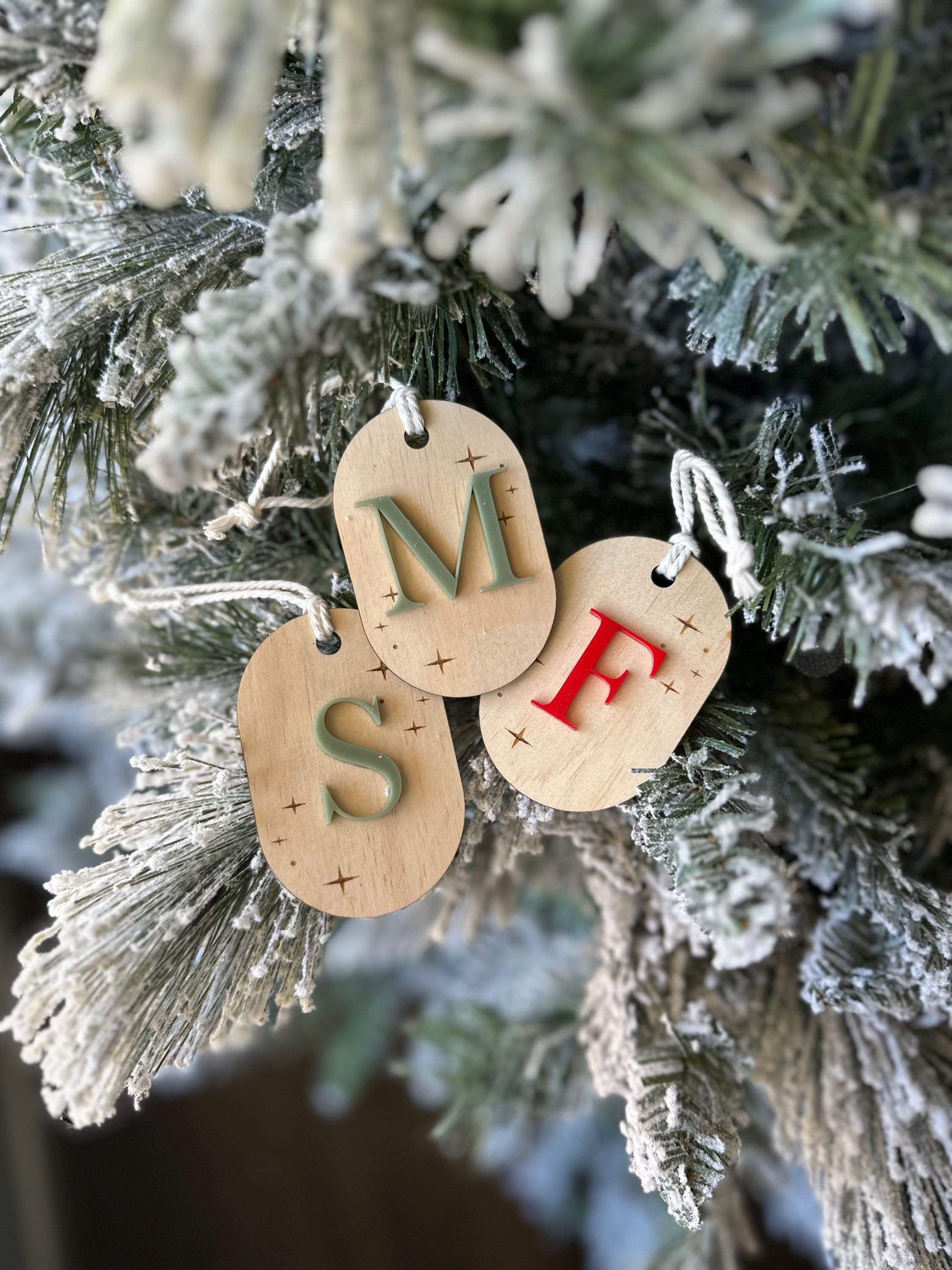 Wooden Initial Ornament  