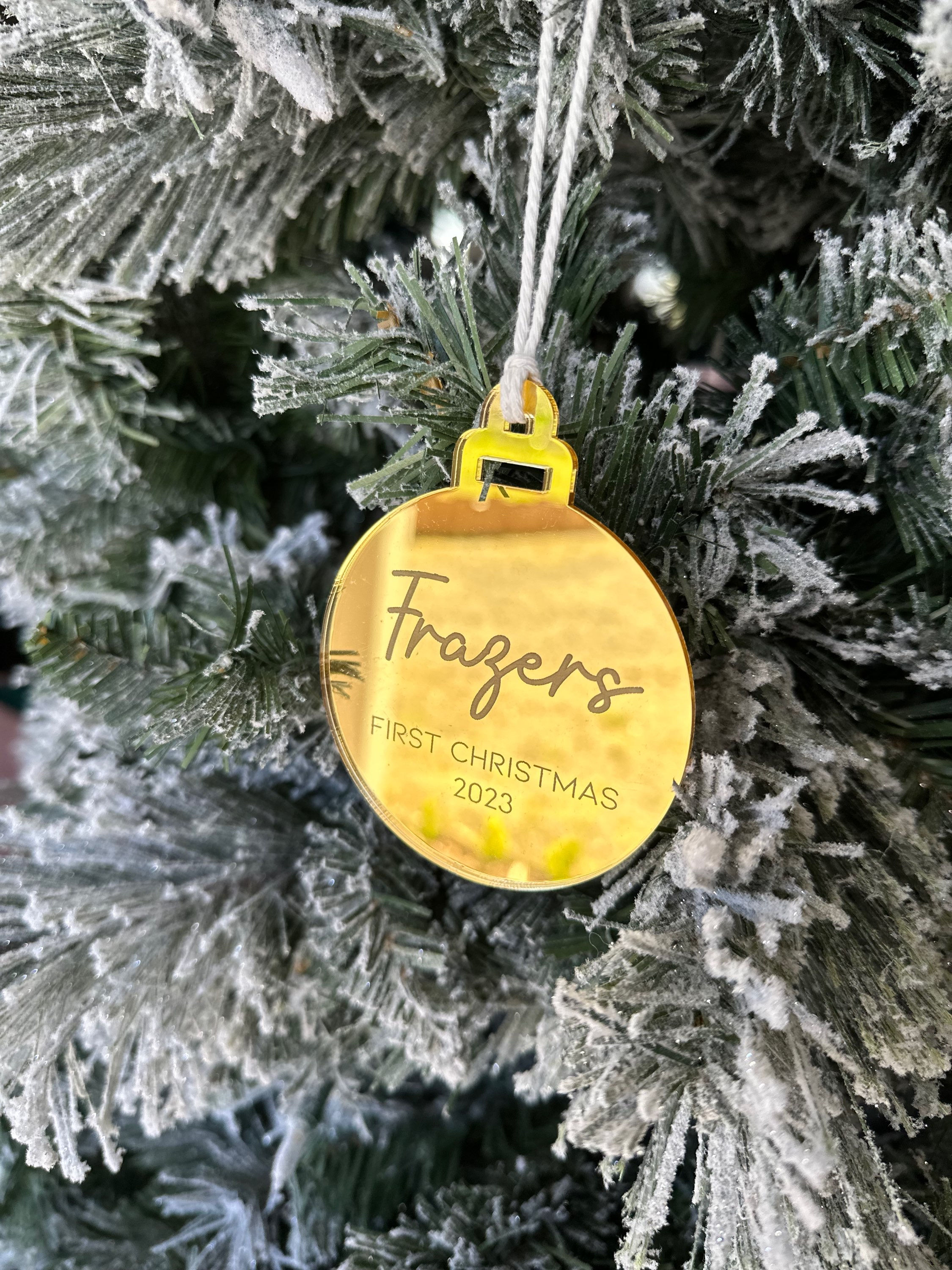 First Christmas Mirror engraved