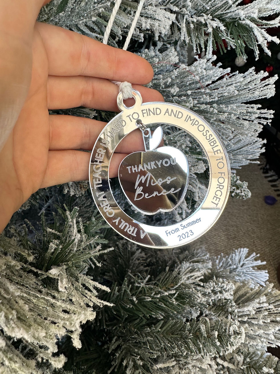 Thumbnail: Personalised teacher mirror ornament 