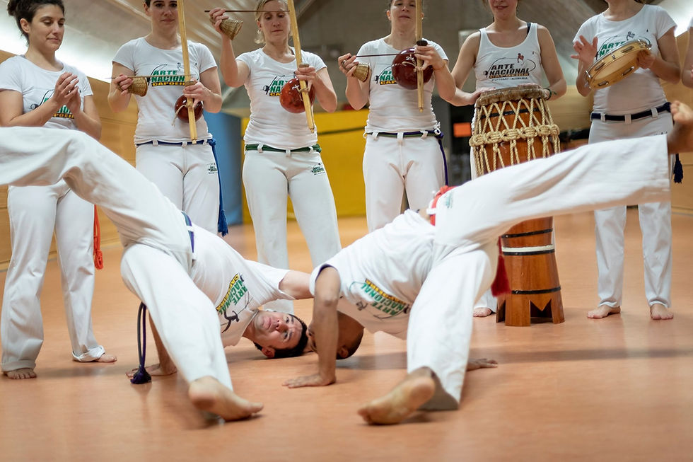 Floreios beim Benguela Spiel beim Training bei Arte NAcional Capoeira