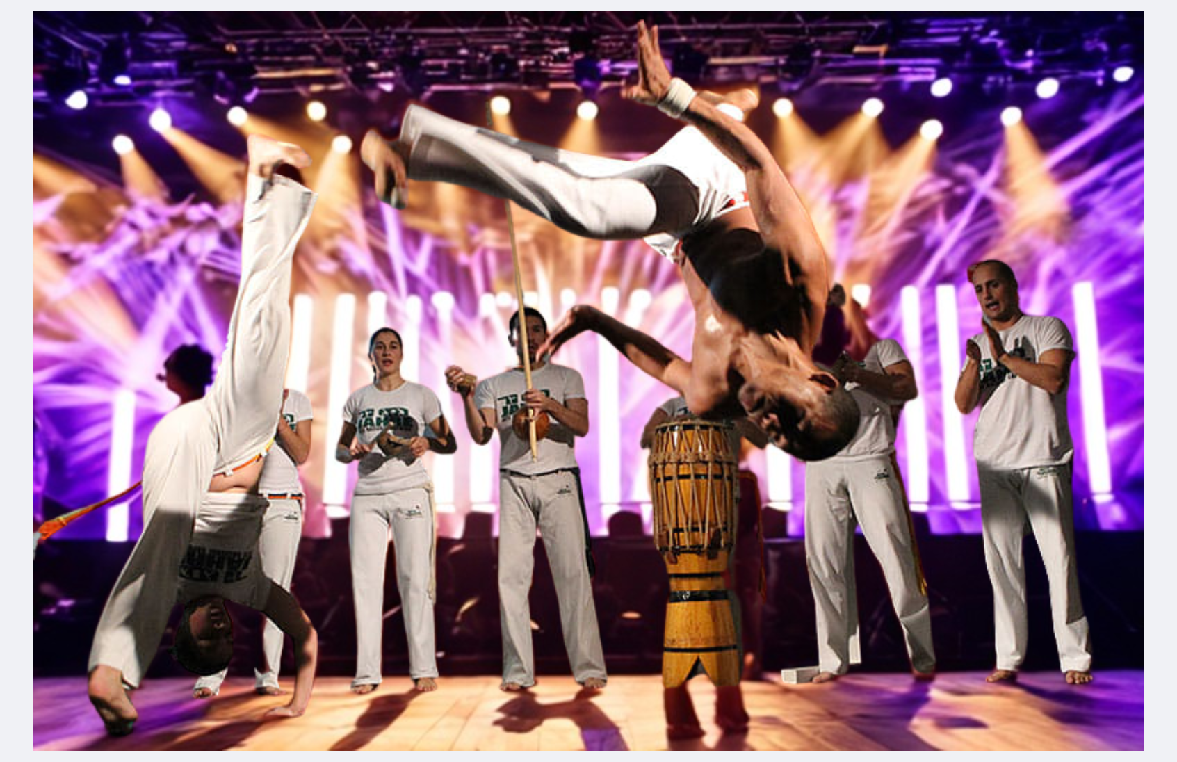 Capoeira show: athletes in action on stage
