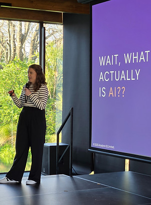 Dr Sarah Mitchell speaking on AI