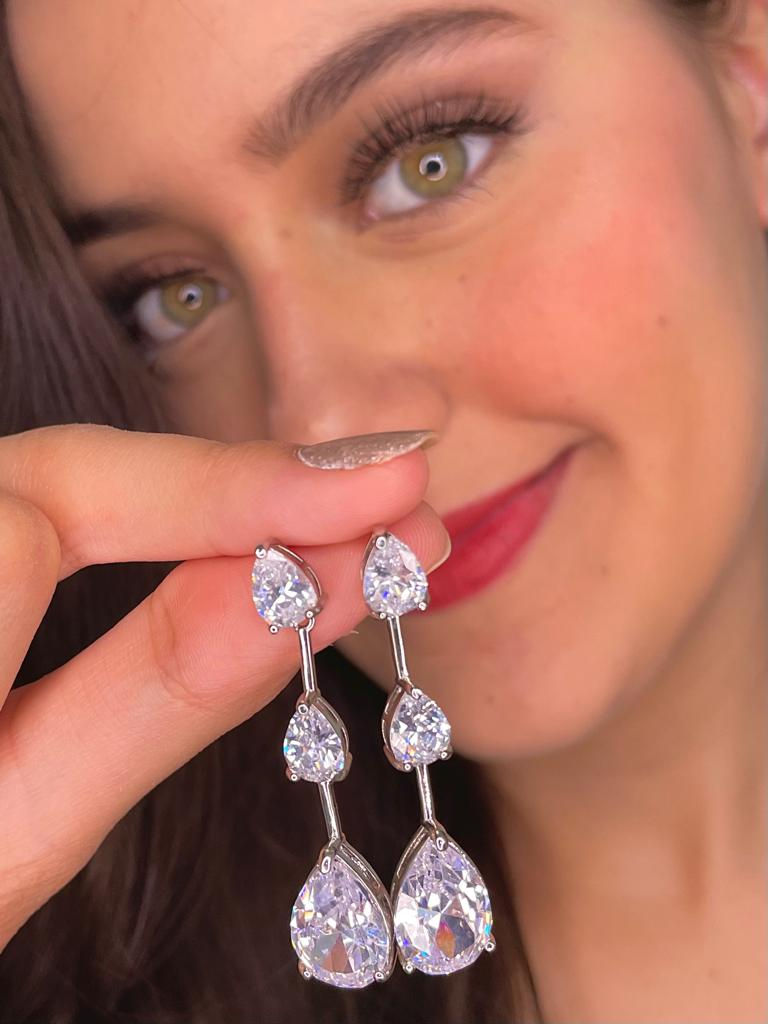 Miniatura: Brinco Feminino Gota Festa Madrinha Noivado Casamento Estilo