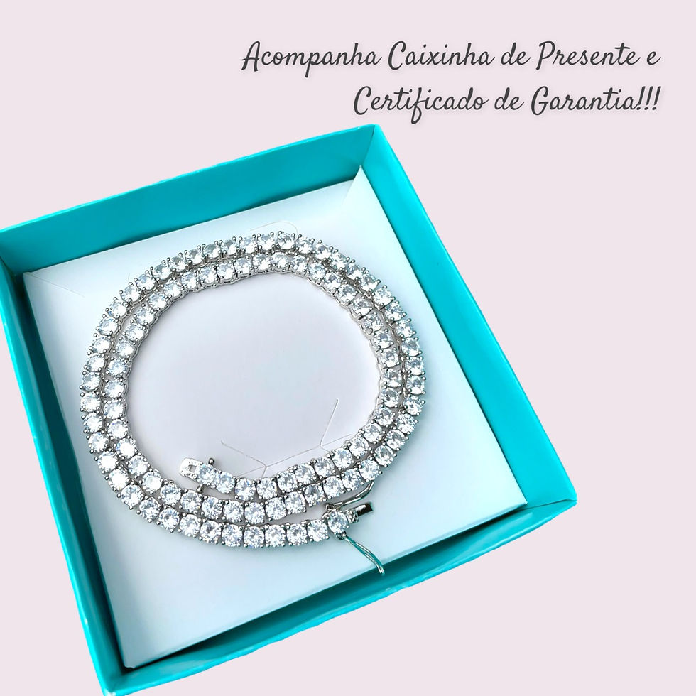 Miniatura: Colar Gargantilha choker riviera fecho gaveta cravejada luxo