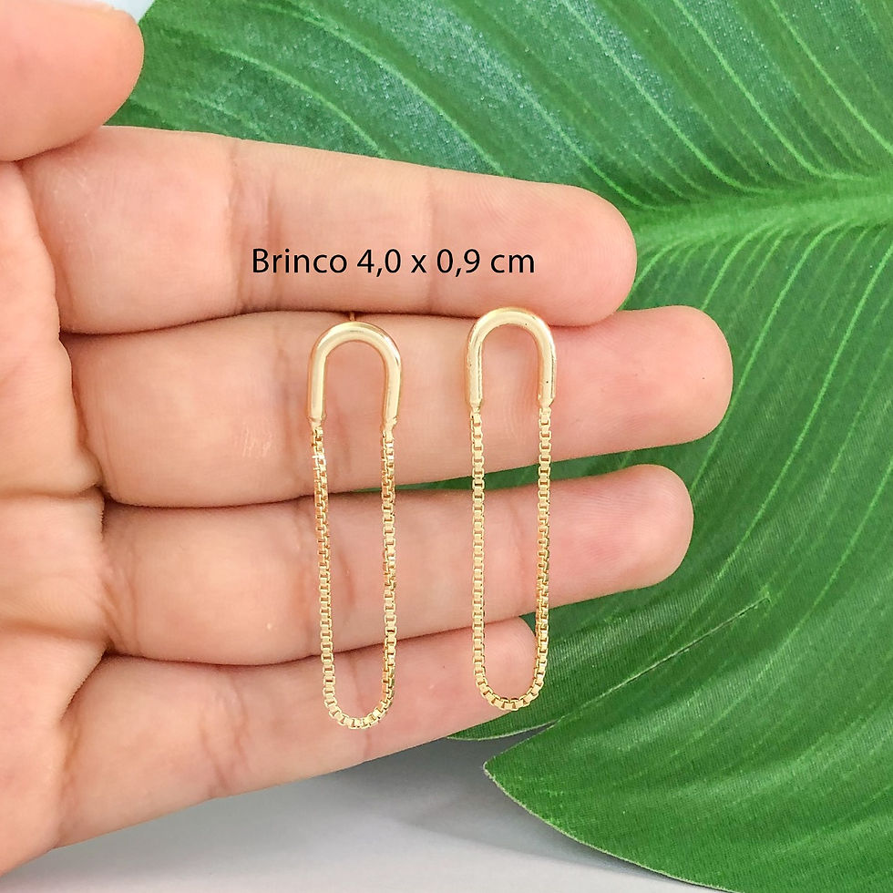 Miniatura: Brinco Feminino Fio Banhado a Ouro Estilo Blogueira Leve Top