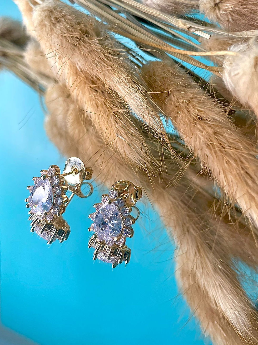 Miniatura: Brinco Feminino Gota Zircônia Banhado a Ouro 18 Blogueira