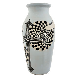 Cross Cloud Checkerboard Vase